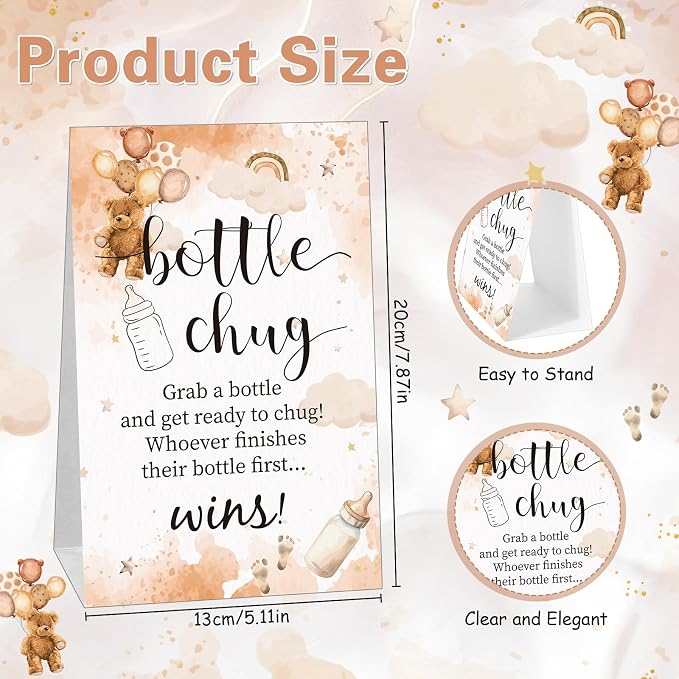 TrelaCo Bottle Chug Baby Shower Game 20 Pcs Baby Bottles Shower Favor - Image 2