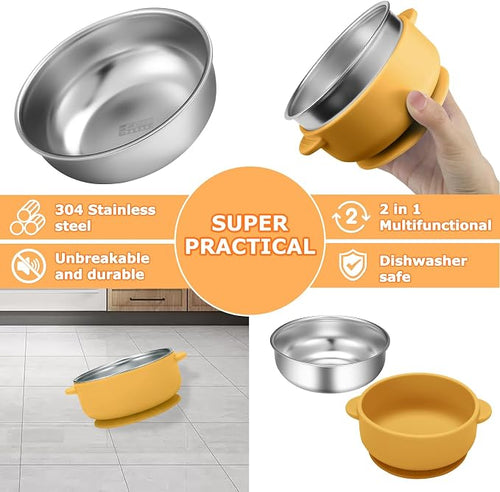 2 Pack Stainless Steel Baby Bowls - Image 2