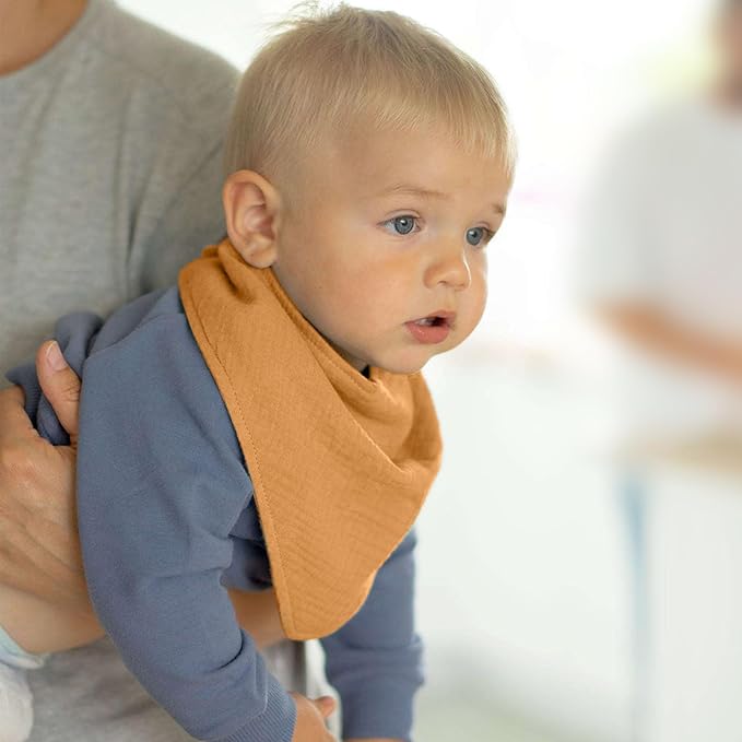 JELLYMONI 10 Pack Muslin Drool Bibs - Image 6