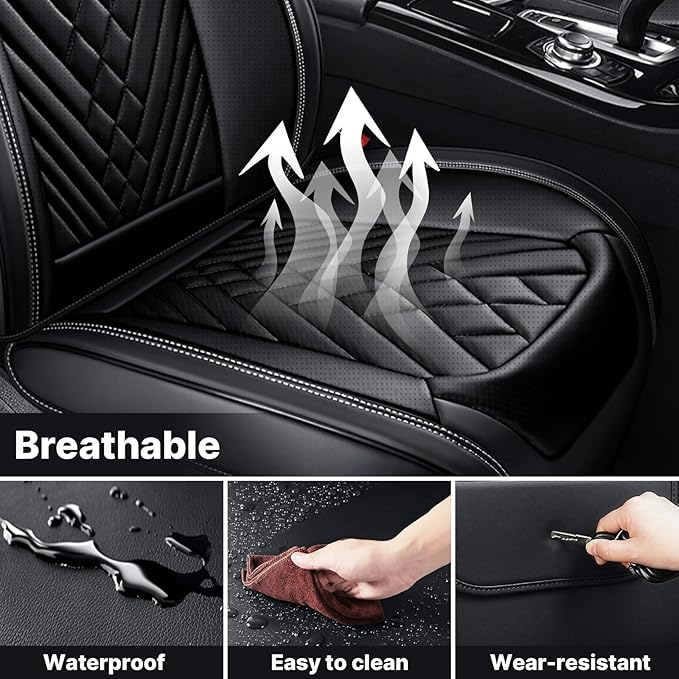 Car Seat Cover Full Set, Waterproof Leather Seat Cover, Front Auto Seat Cover - Image 5