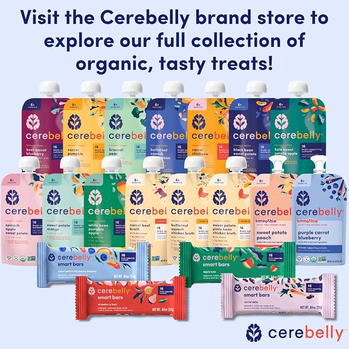 Cerebelly Organic Baby Food Pouches, Sweet Potato Mango Purees, 16 Nutrients - Image 9