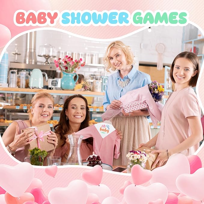 NACHLYNN 110 Pcs White Baby Bibs Baby Shower Games Set Including 24 Blank Baby - Image 6