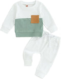 Toddler Baby Boy Fall Clothes Waffle Outfit Long Sleeve Color Blocking by Fufuriprefer