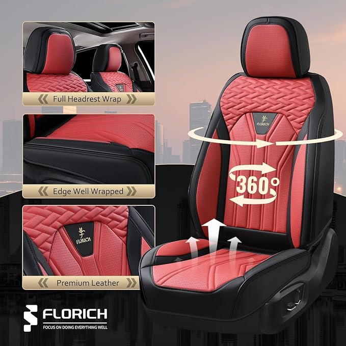 FLORICH Leather Seat Covers Automotive Seat Covers Car Seat Covers Full Set Car - Image 5