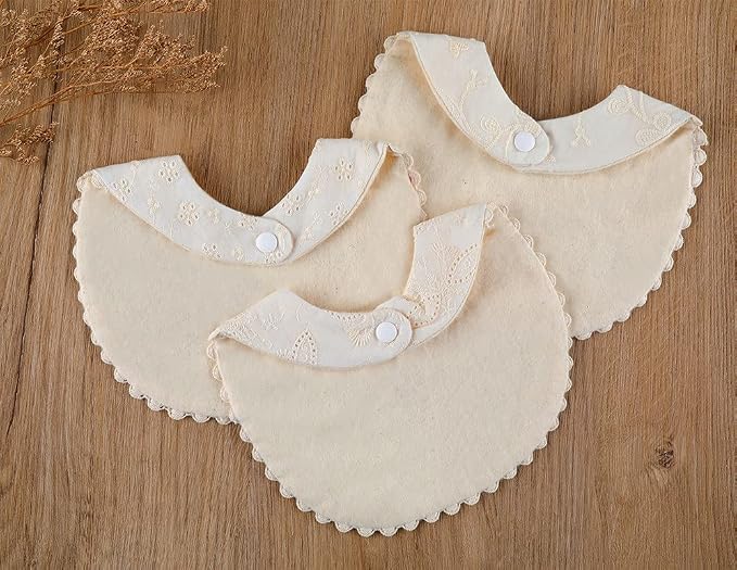 GZMM Baby Bib For Girls, Reversible Waterproof Handmade Natural Cotton Baby - Image 4