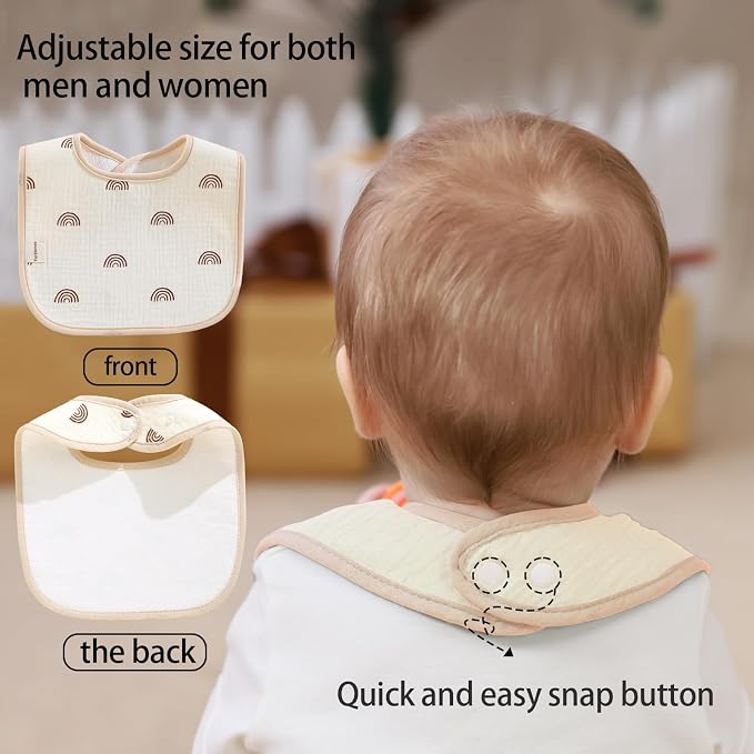 Baby Bandana Bibs, 6 Pack Waterproof Toddler Bib, Soft Cotton Absorbent Baby - Image 7