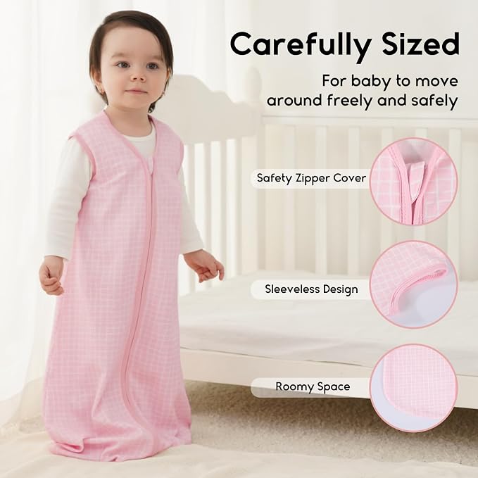 Yoofoss Baby Sleep Sack 12-18 Months 0.5 Tog Wearable Blanket - Image 4