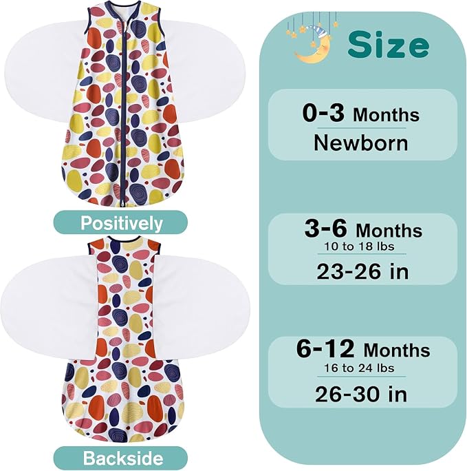 Newborn Sleep Sack Baby Swaddle, 3-Way Adjustable Wearable Blanket, 100% Rayon - Image 4