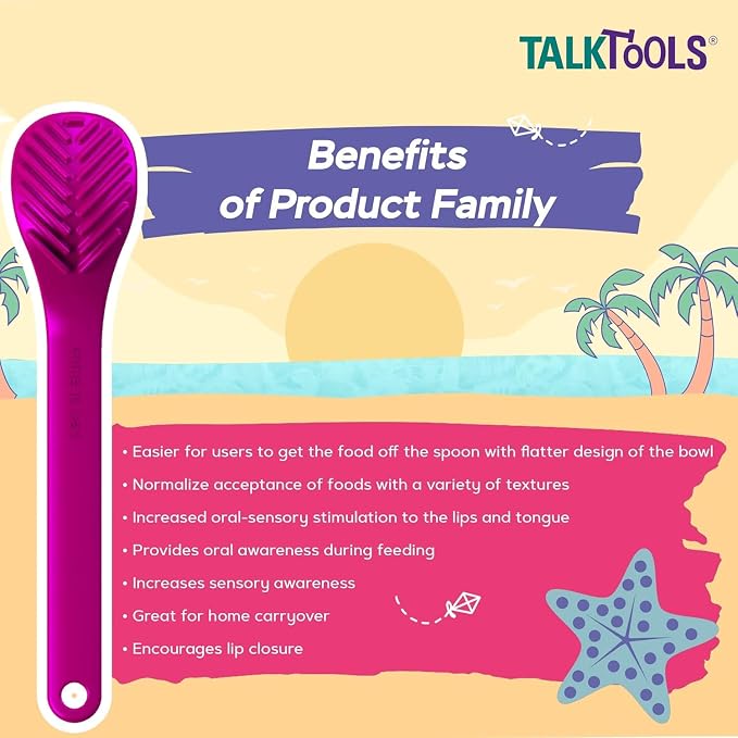 TalkTools Textured Magenta Spoons | Provides oral awareness during feeding | - Image 4