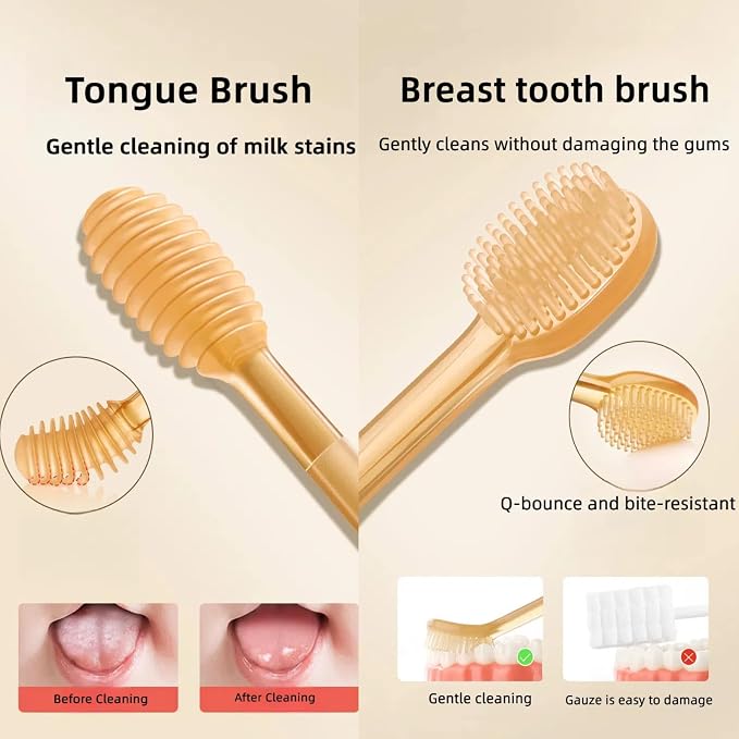 Baby Tooth Brush, Infant Toothbrush 6 to 12 Months and0-6 Months, Silicone - Image 3