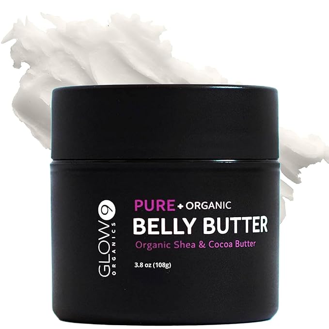 Glow Organics Belly Butter for Pregnancy, 100% Organic Stretch Mark Cream by Glow+Organics