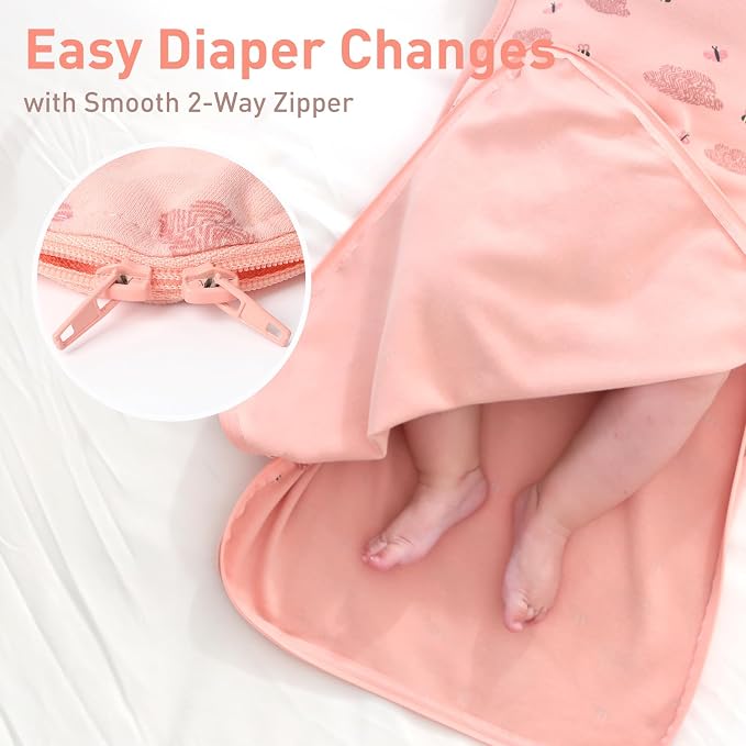 Premium Soft Cotton Swaddle Blanket Sleep Sack Arms Up 2 Packs 6-12 Months - Image 5