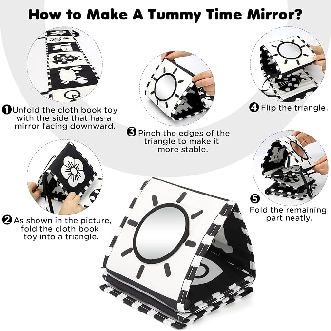 URMYWO Black and White Tummy Time High Contrast Newborn Toys 0-3 Months - Image 2