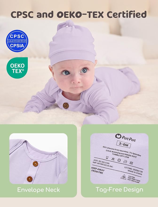 PATPAT Baby Sleeper Gown with Bamboo Viscose - Image 2