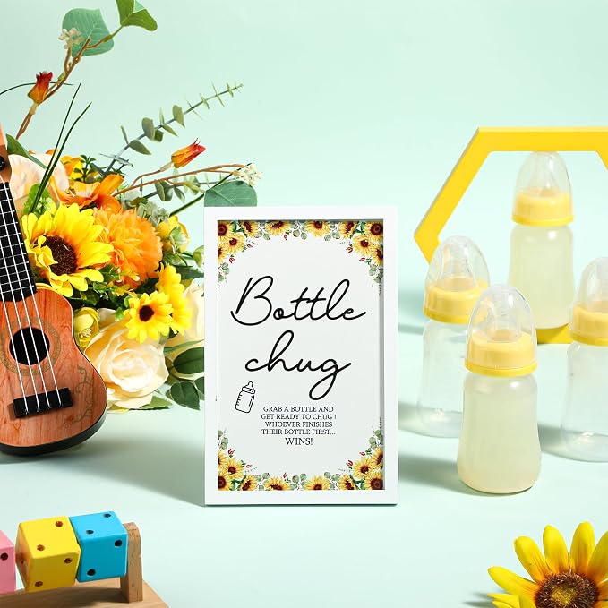 Roowest Bottle Chug Baby Shower Game Favors Including Sunflower Theme Wooden - Image 5