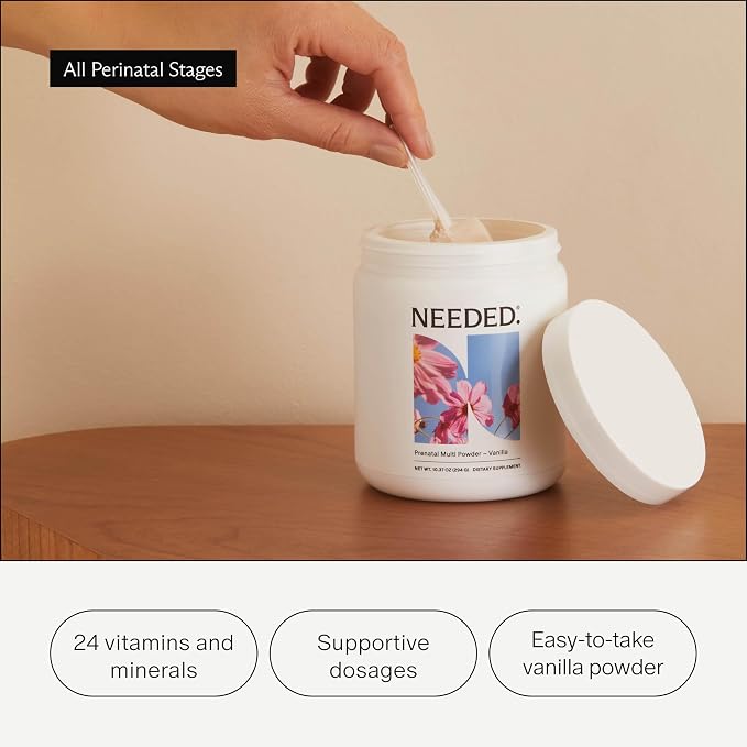Needed. Vanilla Prenatal Multivitamin Powder & Vegan Omega-3 DHA+EPA Bundle | - Image 4
