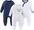 Unisex Baby Boy Girl Footies Rompers Cotton Long Sleeve 3 Pack Infant Jumpsuits by JELYLOVE