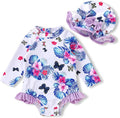 Infant Baby Girl Swimsuit One-Piece Long Sleeve Rash Guard by YOUNGERTREE