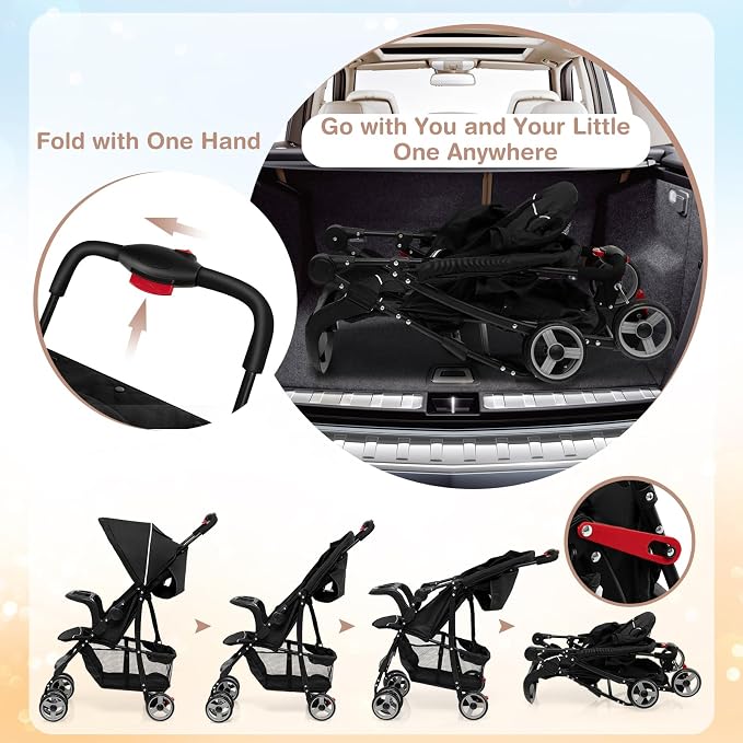 Baby Joy Lightweight Stroller, Compact Toddler Travel Stroller - Image 5