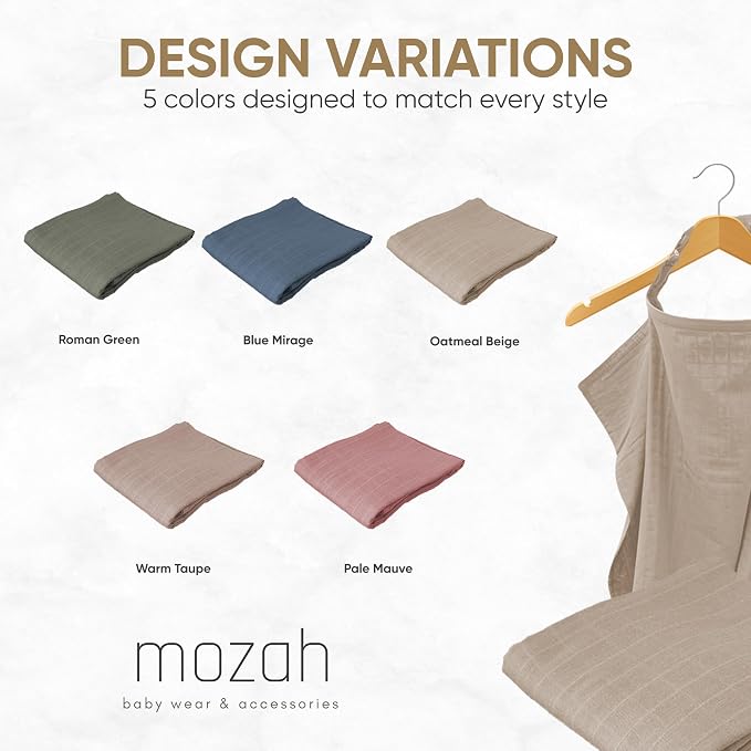 MOZAH 100% Organic Cotton Muslin Nursing Cover - Image 5