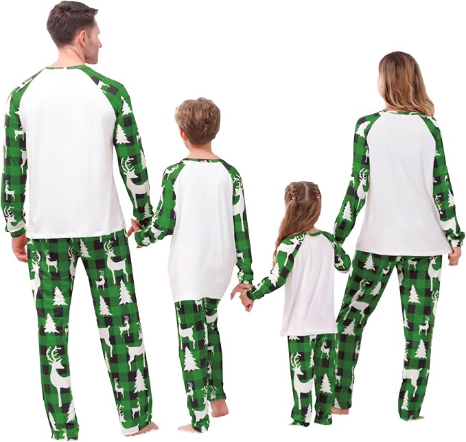 Awoscut Christmas Family Matching Pajamas Christmas Pjs Holiday Nightwear - Image 3