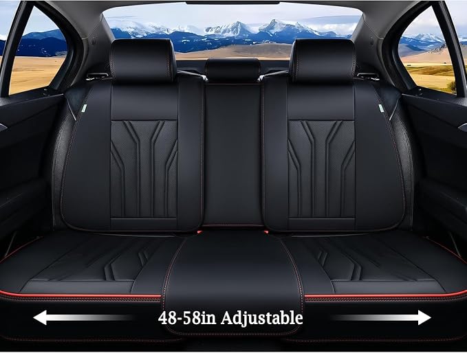 FLORICH Leather Seat Covers Full Set Car Seat Protectors 5 Seats Automotive - Image 5