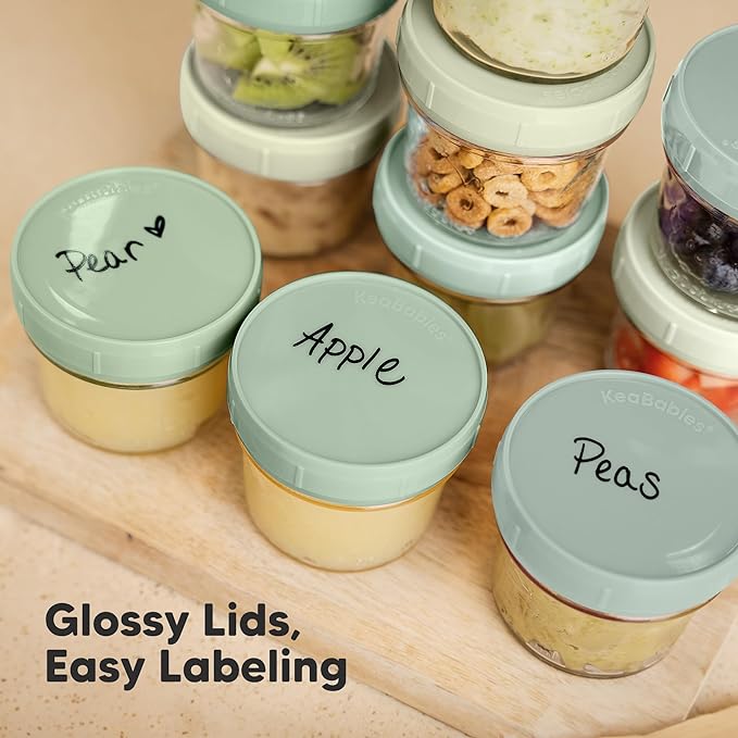 KeaBabies 12pk 4oz Glass Baby Food Containers - Image 6