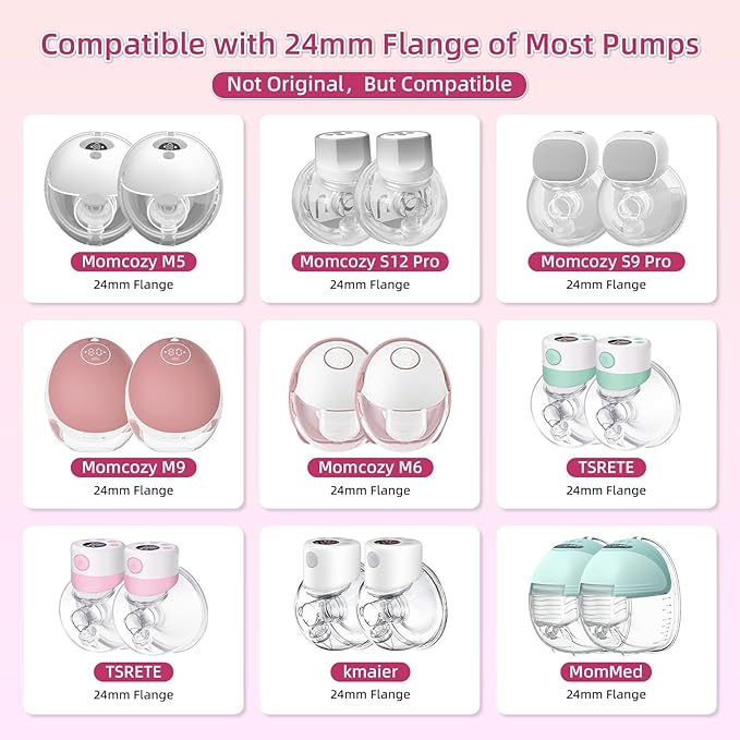 Flange Inserts 19mm 21mm for Medela, Spectra 24mm Shields/Flanges, Compatible - Image 2