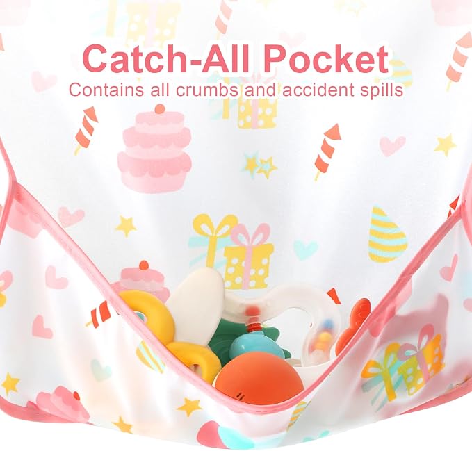 Accmor 5 Pack Long Sleeve Bibs, Baby Smock Waterproof Sleeved Bib Smock - Image 4