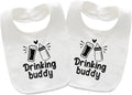 Baby Twins Bibs Drinking Buddy Newborn Baby Bibs Cute Unisex Bibs Set Toddler by QIANWANYI