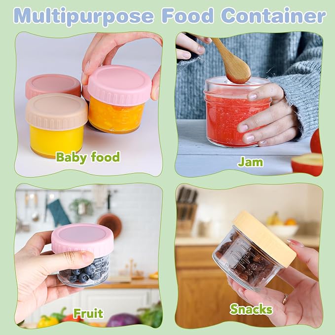 40 Pack Glass Baby Food Storage Containers, 4 oz Leakproof Baby Food Jars - Image 6