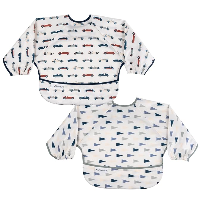 Tiny Twinkle Long Sleeve Bib for Babies & Toddlers – 2 Pack Waterproof Smock by TinyTwinkle