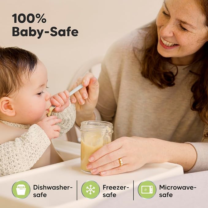 KeaBabies 4pk 8oz & 4pk 4oz Glass Baby Food Containers - Image 5