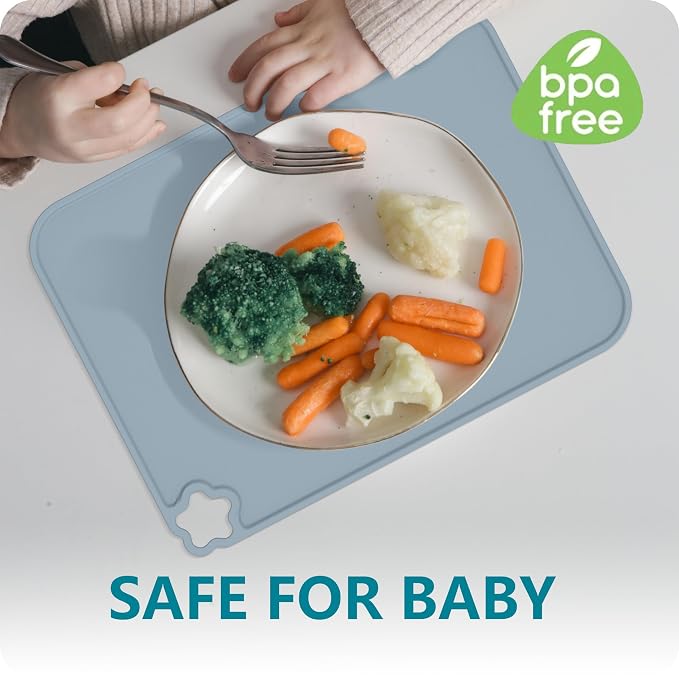 Cutebe Silicone Placemat for Toddles Kids Non-Slip Reusable Portable Kids - Image 4