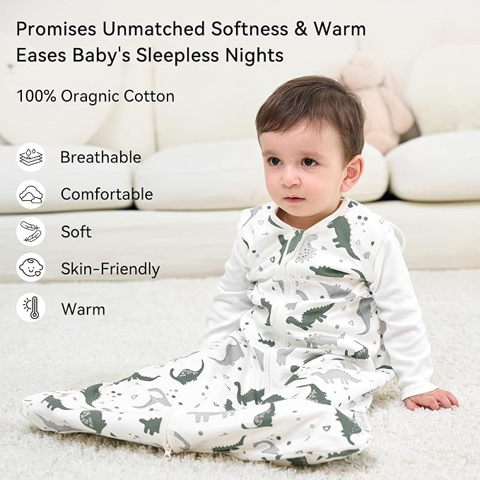 Baby Sleep Sack 12-18 Months 1.0 Tog Baby Wearable Blanket 100% Cotton Sleeping - Image 2