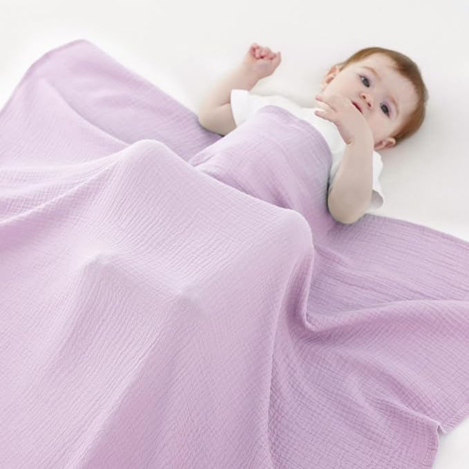 Muslin Swaddle Blankets for Newborns, 2 Pack Large 40 x 40 Inches, 100% Cotton - Image 2