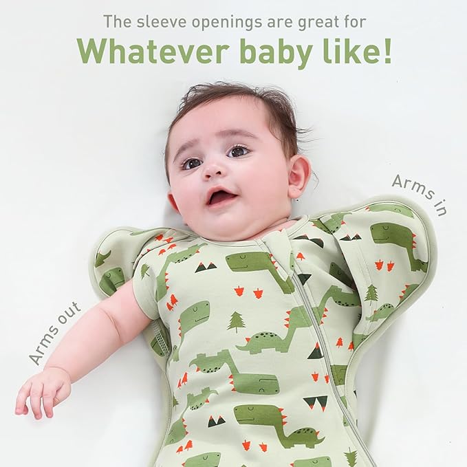 Premium Soft Cotton Swaddle Blanket Sleep Sack Arms Up 2 Packs 6-12 Months - Image 3