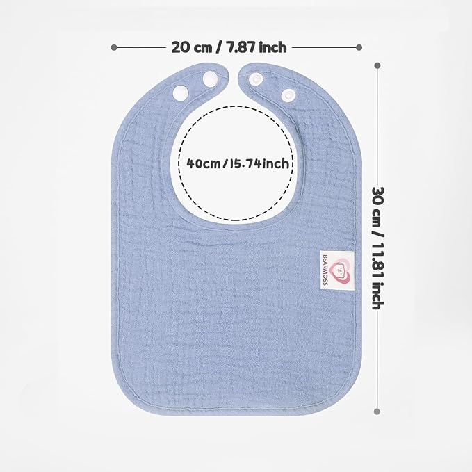 100% Cotton Muslin Baby Bibs 10-Pack Baby Drool Bibs - Image 7