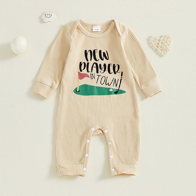 Fernvia Newborn Baby Boy Clothes Letters Print Bodysuit 3 6 9 12 18 Months Long - Image 3
