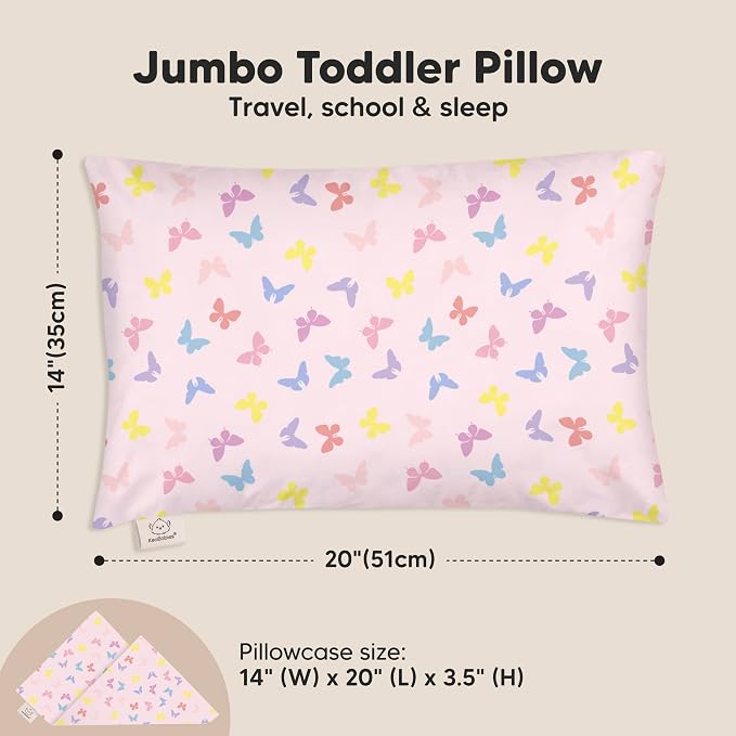 KeaBabies Toddler Pillow with Pillowcase, Jumbo 14X20 - Image 3
