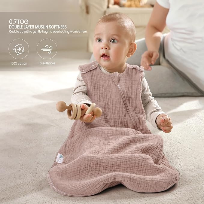 lulumoon Sleep Sack Muslin for Baby: Cotton Wearable Blanket - Image 7