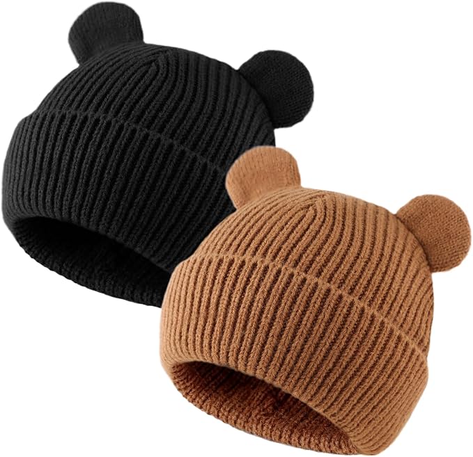 Bear Baby Beanie Knitted Baby Winter Hat Infant Toddler Boys Girls Beanie by MniJiza