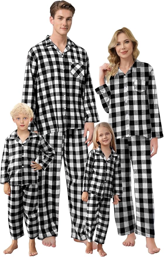 Schbbbta Family Matching Pajamas Holiday Sleepwear Long Sleeve Pjs Sets by SchbbbtaTouchYourLife