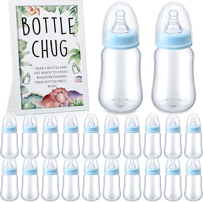 Roowest Bottle Chug Baby Shower Game Favors Including Dinosaur Theme Wooden by Roowest