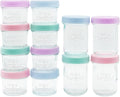 WeeSprout Baby Food Storage Glass Jars w/Lids Pastel Variety, Reusable Small by WeeSprout