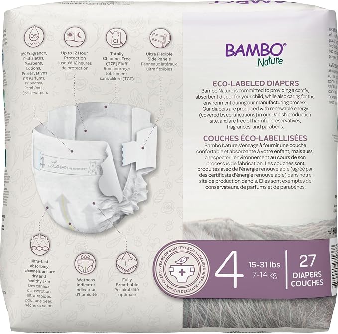 Bambo Nature Hypoallergenic Baby Diapers, Eco-Labelled Sustainable Diapers - Image 9