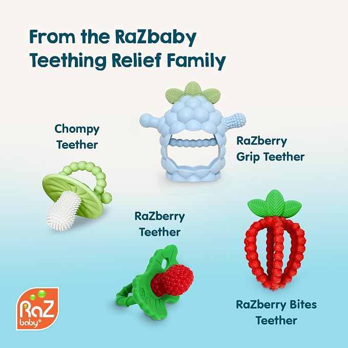 RaZbaby Chompy Grip Teether for Infant & Baby 3M+ Silicone Teething Toy - Image 8