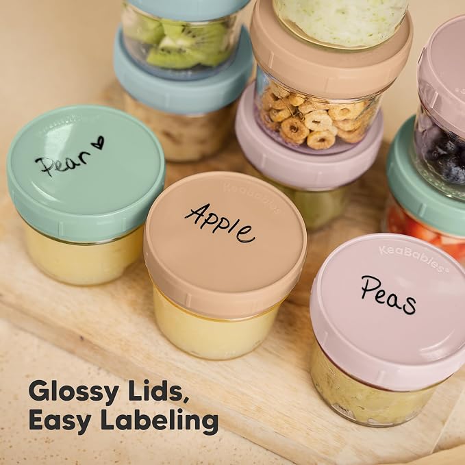 KeaBabies 12pk 4oz Glass Baby Food Containers - Image 6