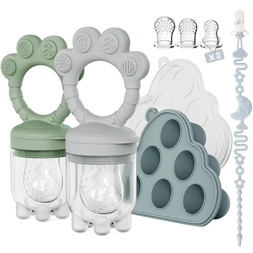 2 Pack Baby Fruit Food Feeder + Breastmilk Popsicle Molds, Baby Teethers by Unknown