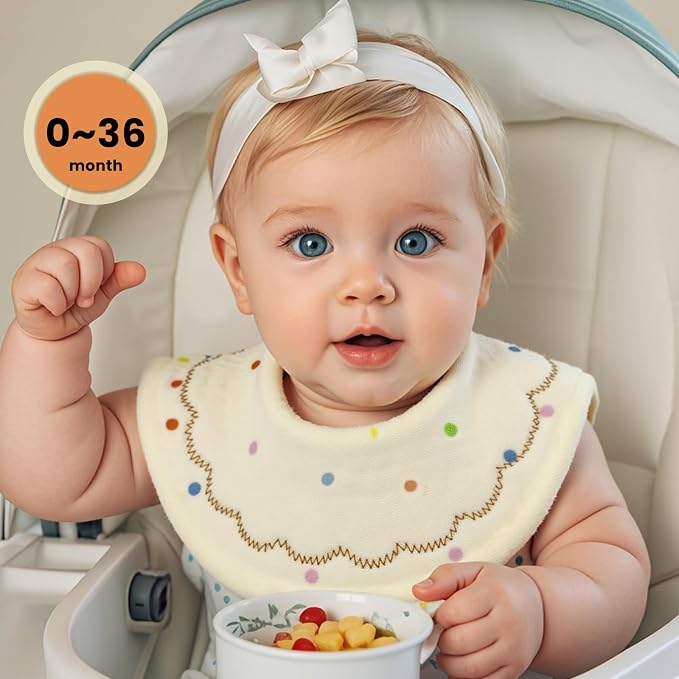 EllieHouse Baby Bibs for Girls Boys 10Pack Muslin Drool Teeth Drooling Teething - Image 2